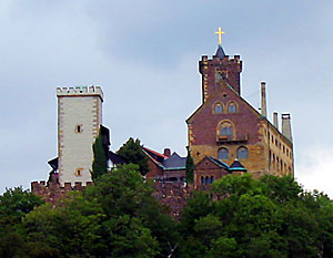 Die Wartburg bei Eisenach in der Südansicht